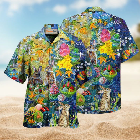 Bunny Love Hawaiian Shirt For Coastal Adventures Outdoor Gatherings And Casual Warm Weather Wear