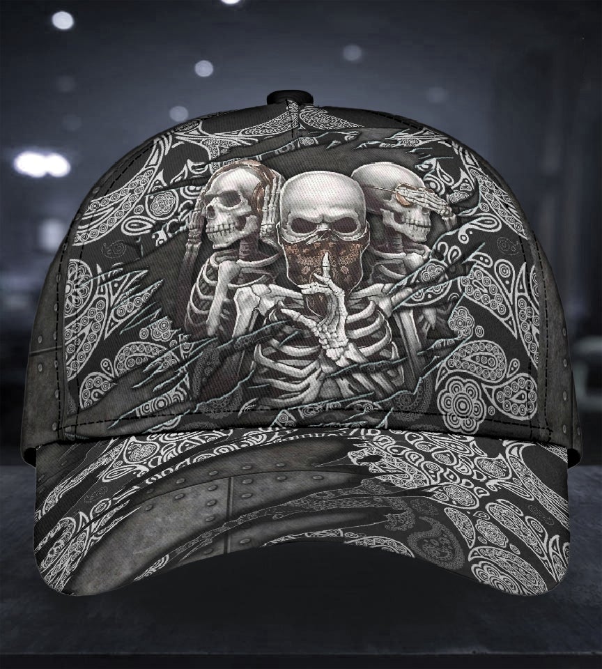 Evil Skull No Senses Classic Cap For Holiday Adventures Parties And Comfortable Styling