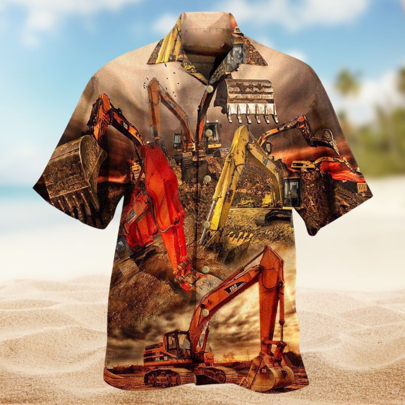 Excavator Hole Goal Hawaiian Shirt For Tropical Holidays, Outdoor Gatherings, And Everyday Comfort