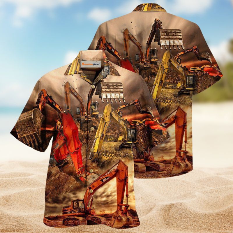 Excavator Hole Goal Hawaiian Shirt For Tropical Holidays, Outdoor Gatherings, And Everyday Comfort