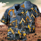 Excavator Strong Power Hawaiian Shirt Pattern Detail For Vacation Travel And Daily Wear