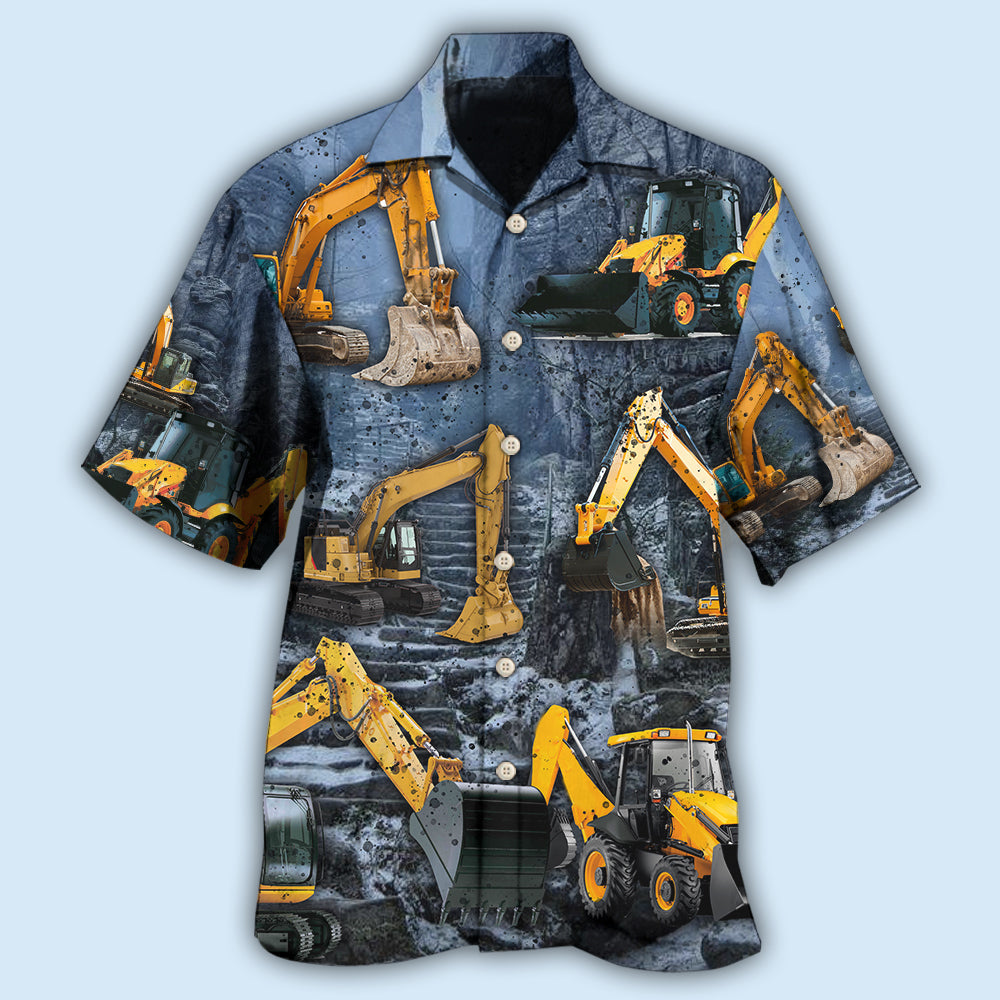 Excavator Strong Power Hawaiian Shirt For Beach Parties And Weekend Getaways