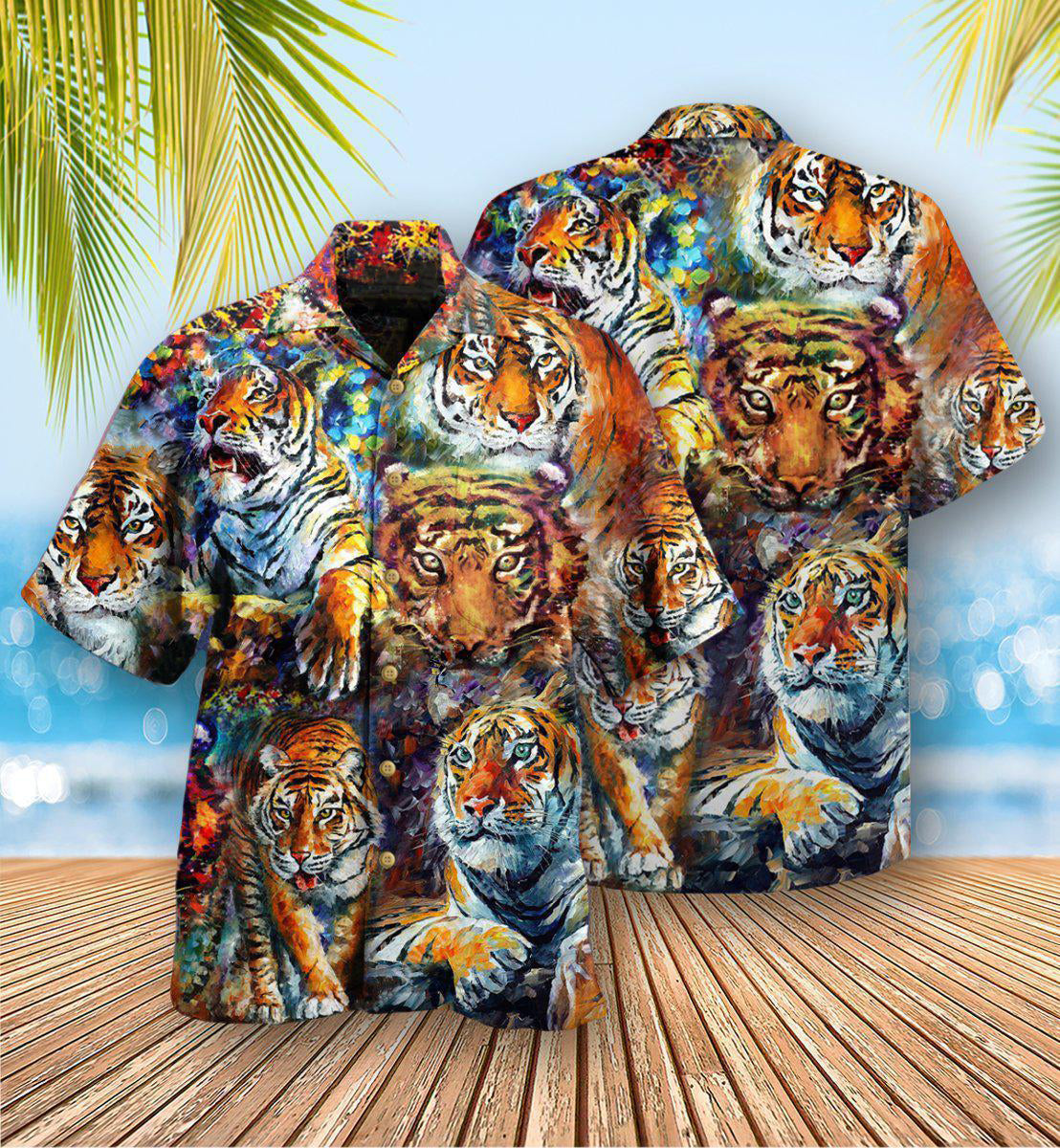 Tiger Eyes Hawaiian Shirt Artwork View For Coastal Escapes And Resort Style