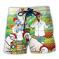 Farm Chicken Agronomist Beach Shorts Pattern View For Weekend Trips And Outdoor Activities