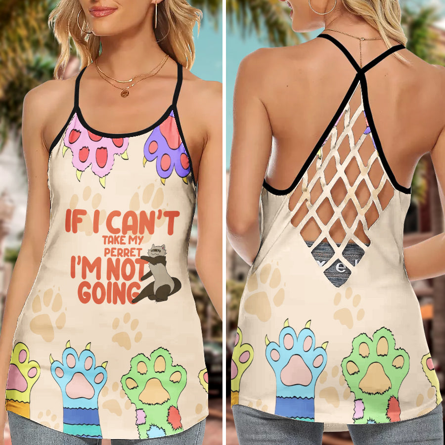 Ferret So Cute Hollow Tank Top For Workout Classes And Daily Wear