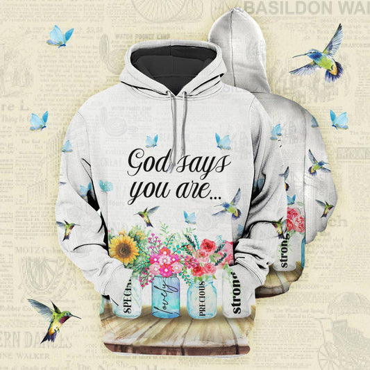 Floral God Says Hoodie For Spiritual Gatherings Casual Outfits And Thoughtful Gifts