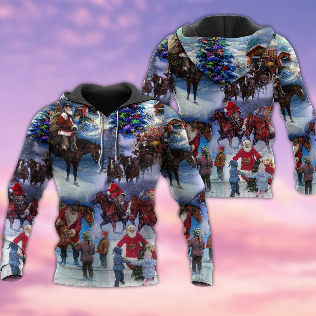 Santa Cowboy Christmas Fun Hoodie For Holiday Gatherings Winter Travel And Seasonal Gifting