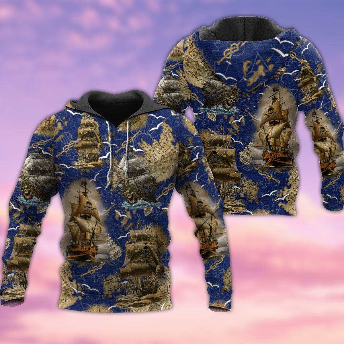 Pirate Ship Hoodie For Alternative Fashion Events And Relaxed Everyday Wear