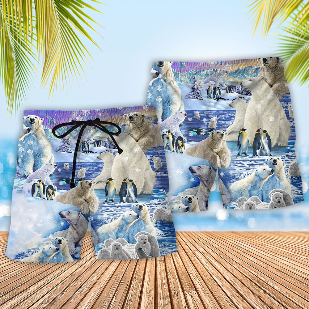 Bear Humans Animals Beach Shorts Pattern Detail For Poolside Fun And Comfortable Resort Style