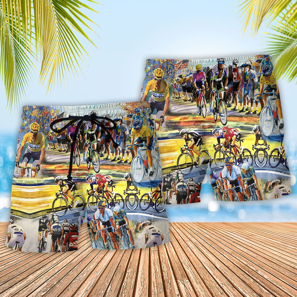 Bike Cycling Adventure Beach Shorts Pattern Detail For Casual Summer Plans And Comfortable Resort Style