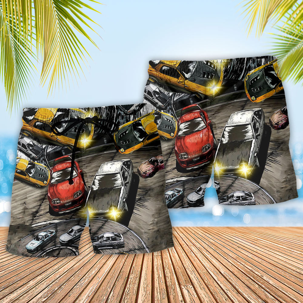 Car Builder Lifestyle Beach Shorts Pattern Detail For Casual Outings And Thoughtful Gift Giving