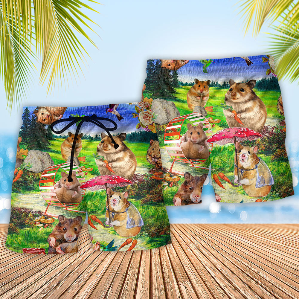 Guinea Pig Cute Animal Beach Shorts Pattern Detail For Holiday Travel And Easy Warm Weather Wear