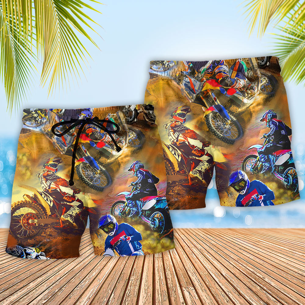 Motorcycle Gear Shift Racing Beach Shorts Pattern Detail For Outdoor Activities And Thoughtful Gift Giving
