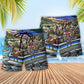 Pontoon Boat Summer Beach Shorts Pattern Detail For Beachside Relaxation And Comfortable Resort Style