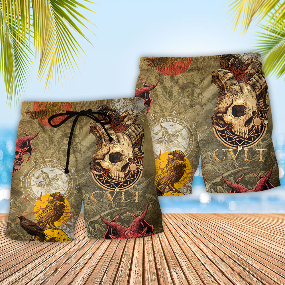 Skull Today Attitude Beach Shorts Pattern Detail For Outdoor Activities And Warm Weather Wardrobe