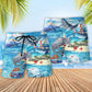 Whale Ocean Blue Sky Beach Shorts Pattern Detail For Beachside Relaxation And Memorable Gift Ideas