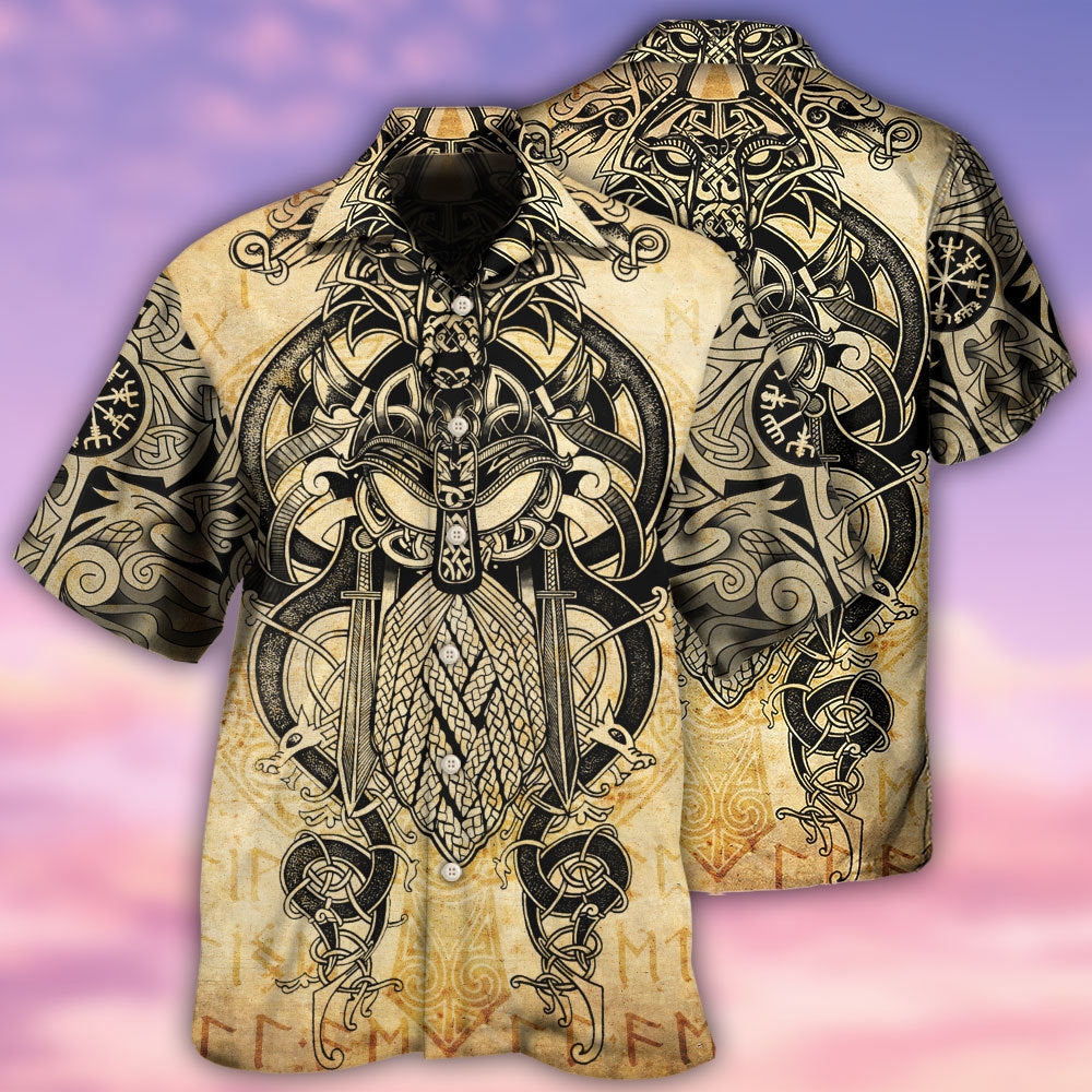 Norse Warrior Blood Hawaiian Shirt Artwork Detail For Tropical Trips And Casual Outings