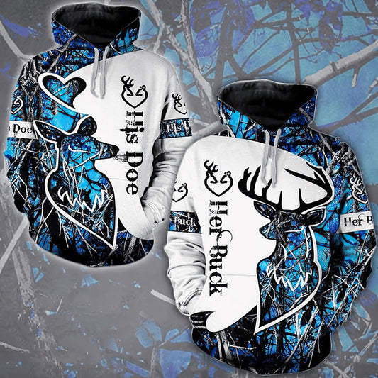 Blue Buck Doe Hunting Hoodie For Wildlife Inspired Casual Wear Camping And Travel