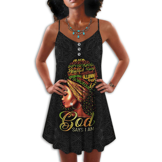 Black Women Have Faith – Women's Summer Sleeveless V-Neck Camisole Dress