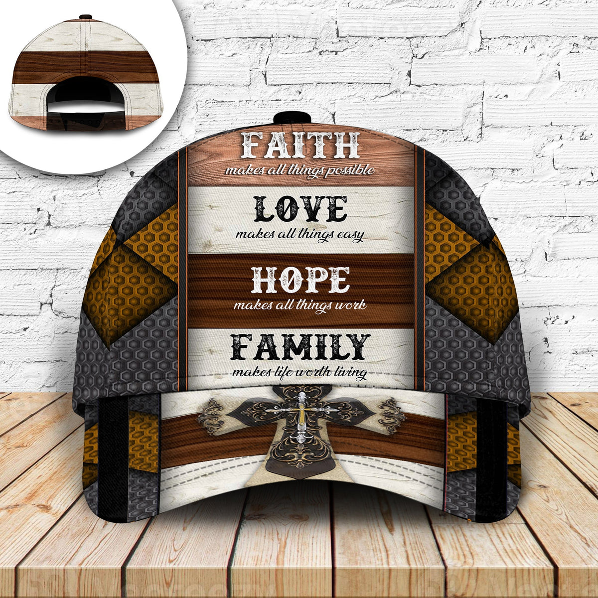 Faith Hope Love Wood Classic Cap For Comfortable Casual Wear Holidays And Outdoor Trips