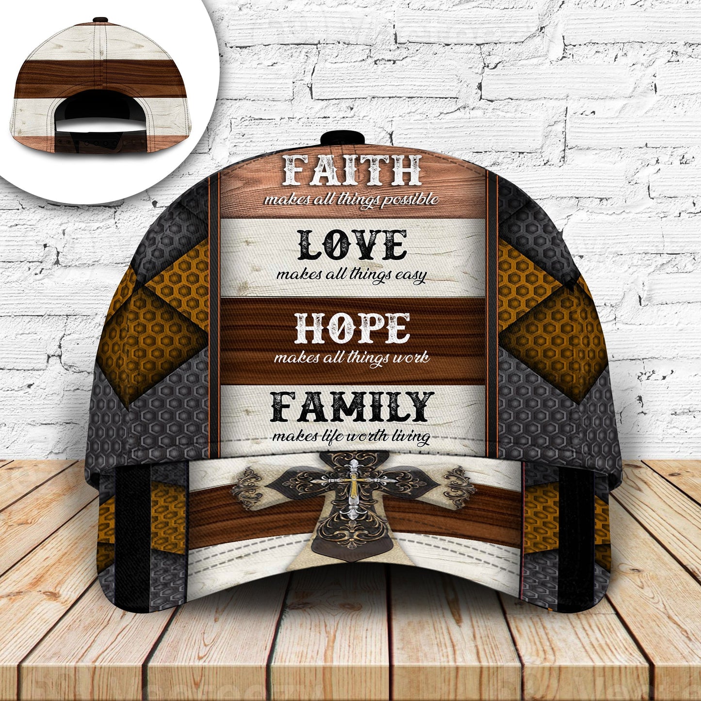 Faith Hope Love Wood Classic Cap For Comfortable Casual Wear Holidays And Outdoor Trips