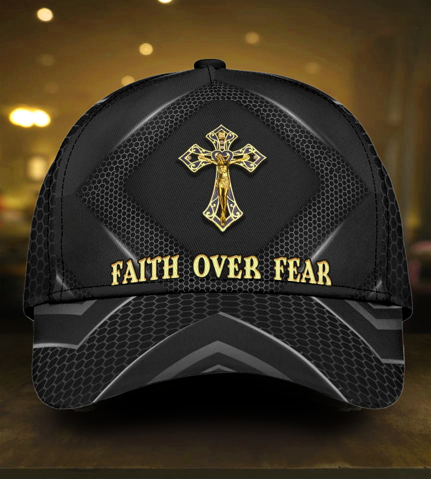 Faith Over Fear Jesus Motivation Classic Cap For Seasonal Outings Outdoor Adventures And Daily Wear