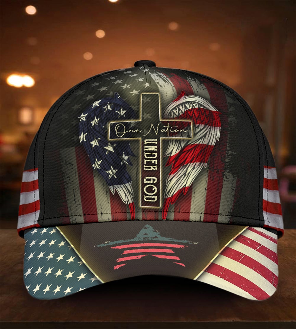 American One Nation Under God Classic Cap For Comfortable Casual Wear Holidays And Outdoor Trips
