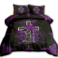 Jesus Faith Purple Cross Purple Rose Christian Love Bedding Cover For Faith Bedroom Decor