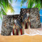 American Falconry Hunting Heritage Beach Shorts Artwork Detail For Tropical Travel And Everyday Wear