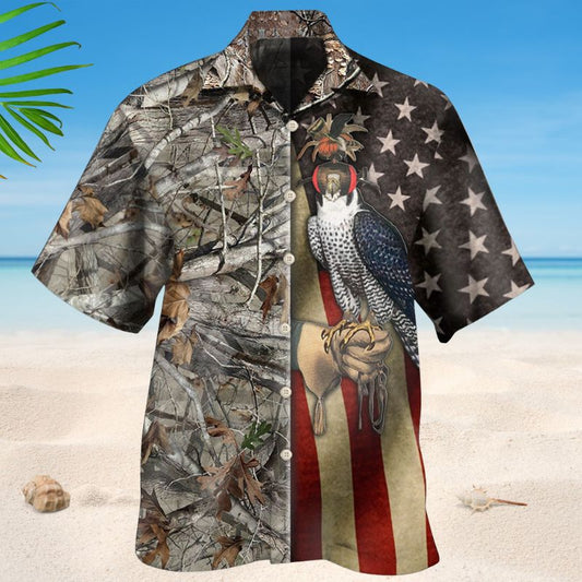 Falconry Hunting Outdoor Hawaiian Shirt For Resort Trips, Coastal Parties, And Warm Weather Style