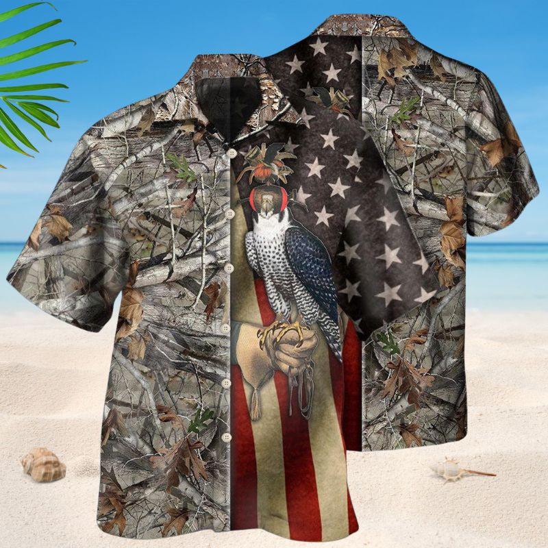 Falconry Hunting Outdoor Hawaiian Shirt For Resort Trips, Coastal Parties, And Warm Weather Style