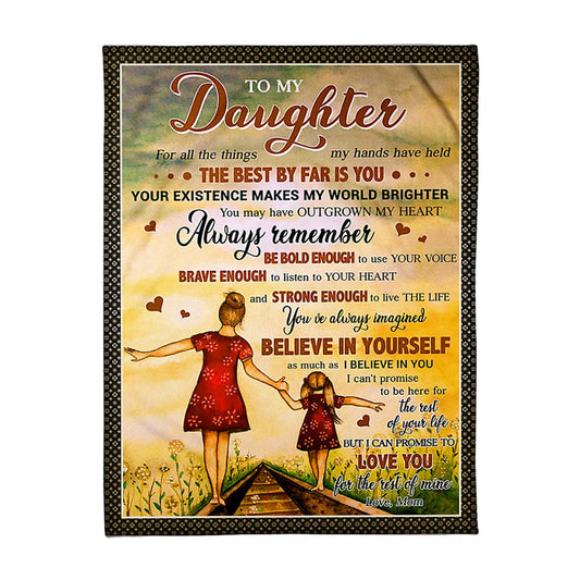 Family All The Things My Hands Have Held Mom To Daughter Flannel Blanket For Cozy Bedroom Sofa Decor