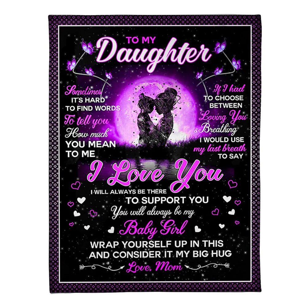 Family Baby Girl Mom To Daughter Flannel Blanket For Cozy Bedroom Sofa Decor