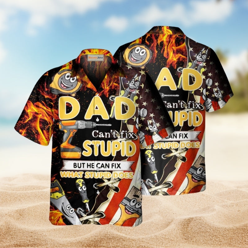 Dad And Papa Repair Humor Hawaiian Shirt For Beach Holidays Outdoor Outings And Relaxed Everyday Wear