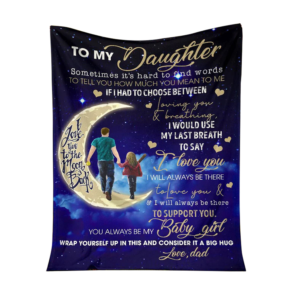 Family Dad To My Daughter Flannel Blanket For Cozy Bedroom Sofa Decor