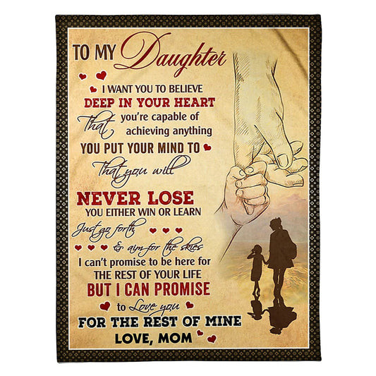 Family Deep In Your Heart Daughter Gift Flannel Blanket For Cozy Bedroom Sofa Decor