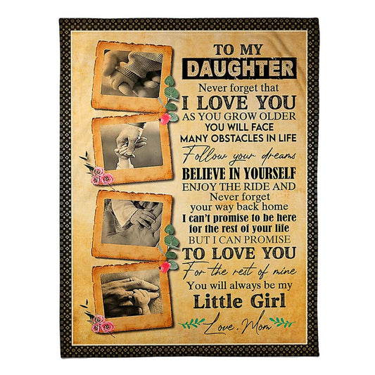 Family Follow Your Dreams Daughter Gift Flannel Blanket For Cozy Bedroom Sofa Decor