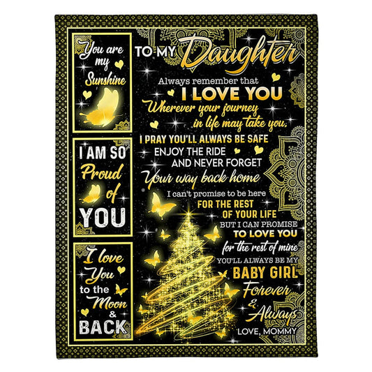 Family I Am So Proud Of You Daughter Gift Christmas Flannel Blanket For Cozy Bedroom Sofa Decor