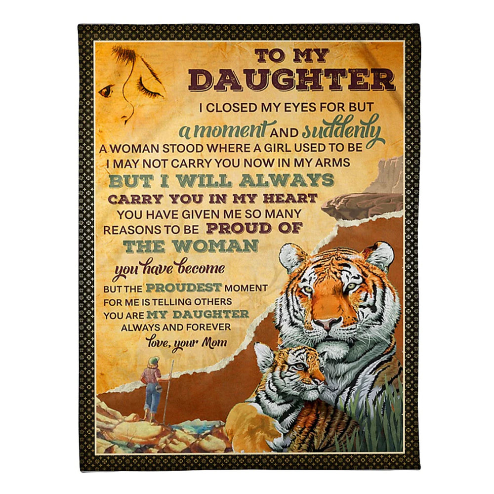 Family I Closed My Eyes For But A Moment Mom To Daughter Flannel Blanket For Cozy Bedroom Sofa Decor