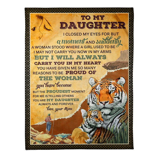Family I Closed My Eyes For But A Moment Mom To Daughter Flannel Blanket For Cozy Bedroom Sofa Decor