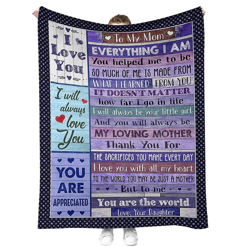 Family I Love You To The Moon And Back Love You Flannel Blanket For Cozy Bedroom Sofa Decor