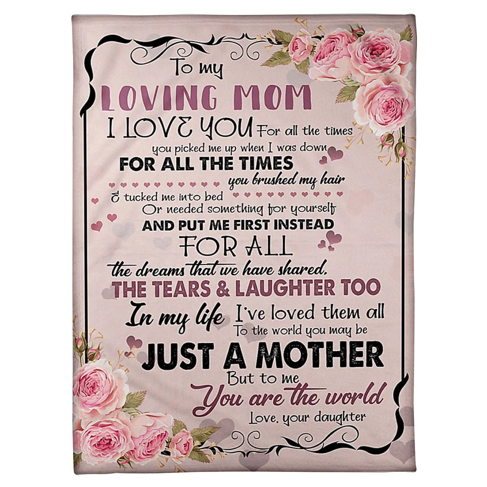 Family I Love You To The Moon And Back Floral Flannel Blanket For Cozy Bedroom Sofa Decor