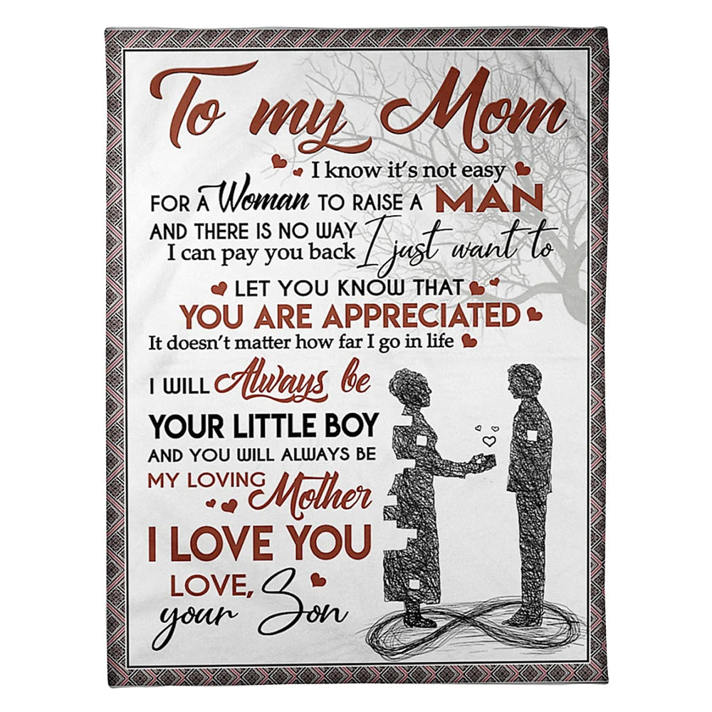 Family I Love You To The Moon And Back My Loving Mother Flannel Blanket For Cozy Bedroom Sofa Decor