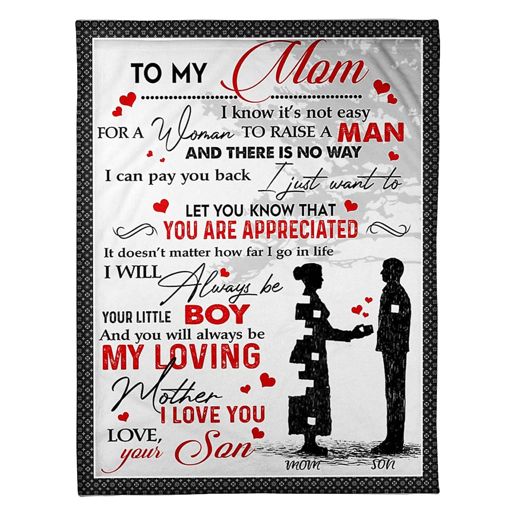 Family I Love You With All My Heart Mother Flannel Blanket For Cozy Bedroom Sofa Decor