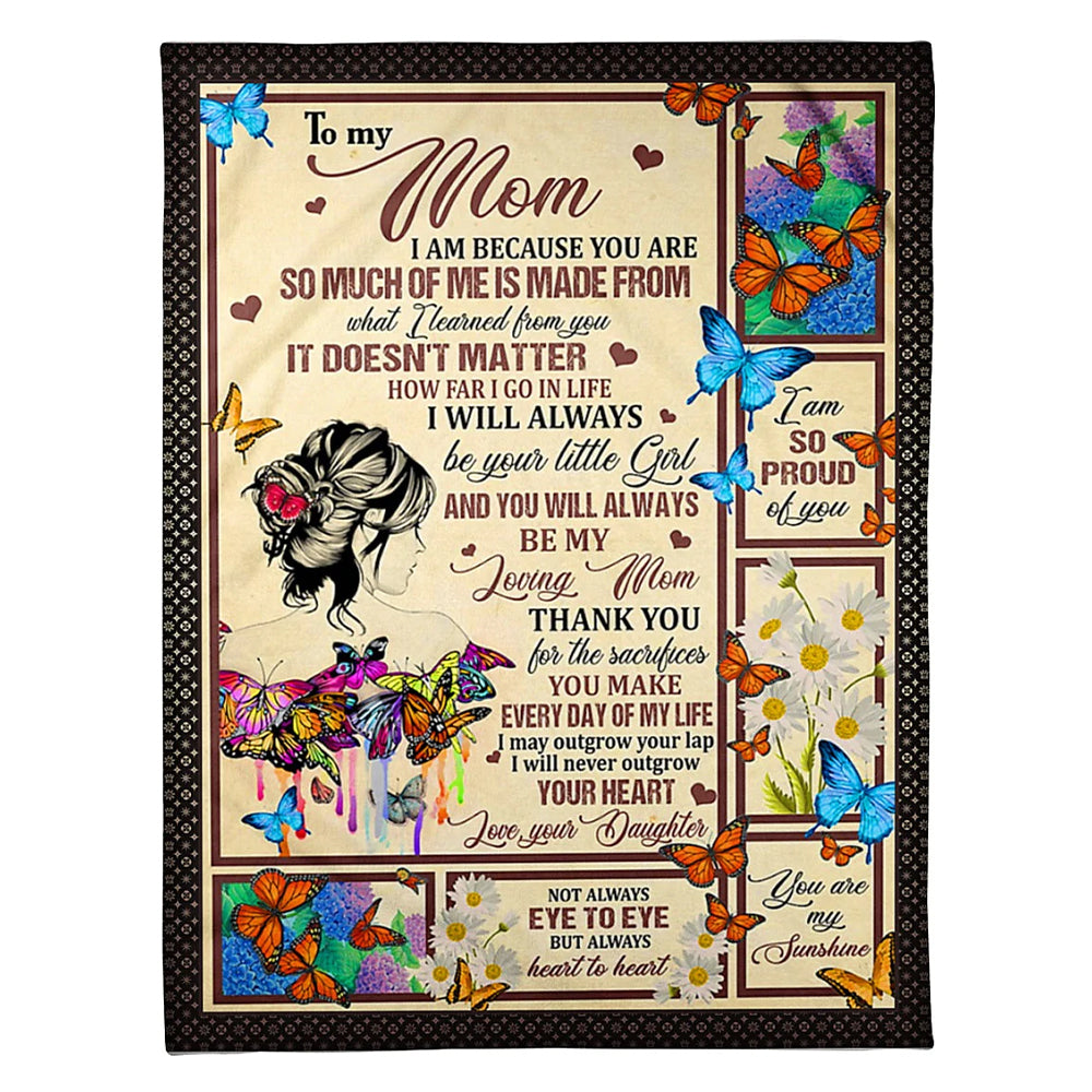 Family I Loved You My Whole Life Mother Flannel Blanket For Cozy Bedroom Sofa Decor
