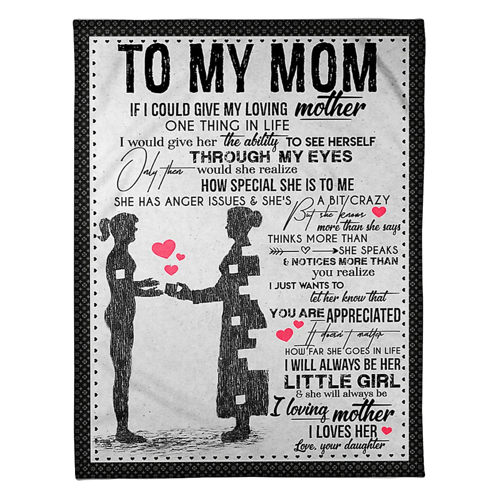 Family I Will Always Be Her Little Girl Mother Flannel Blanket For Cozy Bedroom Sofa Decor