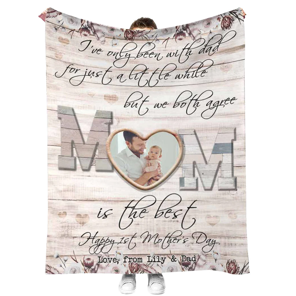 Family I've Only Been With Dad Personalized Flannel Blanket For Cozy Bedroom Sofa Decor
