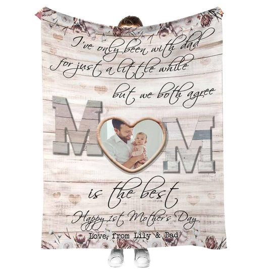 Family I've Only Been With Dad Personalized Flannel Blanket For Cozy Bedroom Sofa Decor