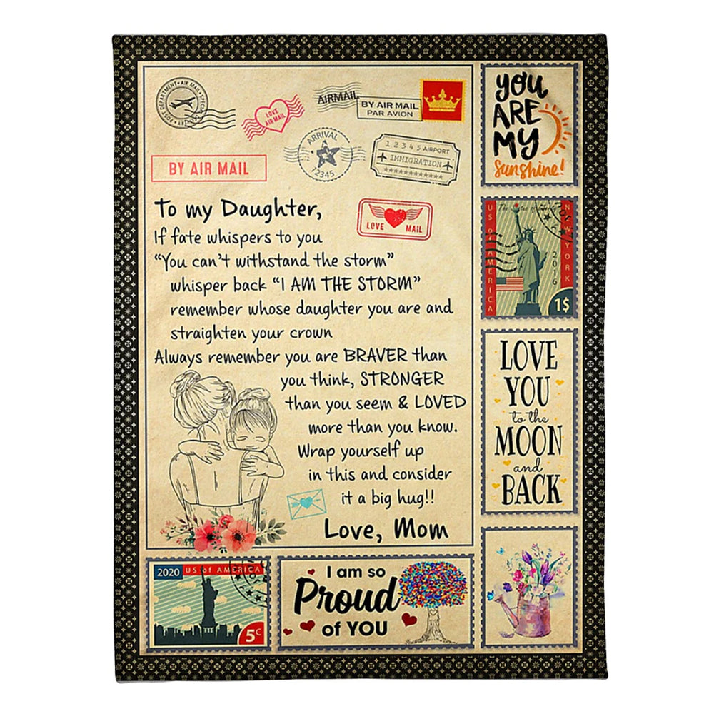Family If Fate Whispers To You Mom To Daughter Flannel Blanket For Cozy Bedroom Sofa Decor
