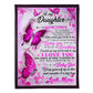 Family It's Hard To Find Words To Tell You Mom To Daughter Pink Flannel Blanket For Cozy Bedroom Sofa Decor